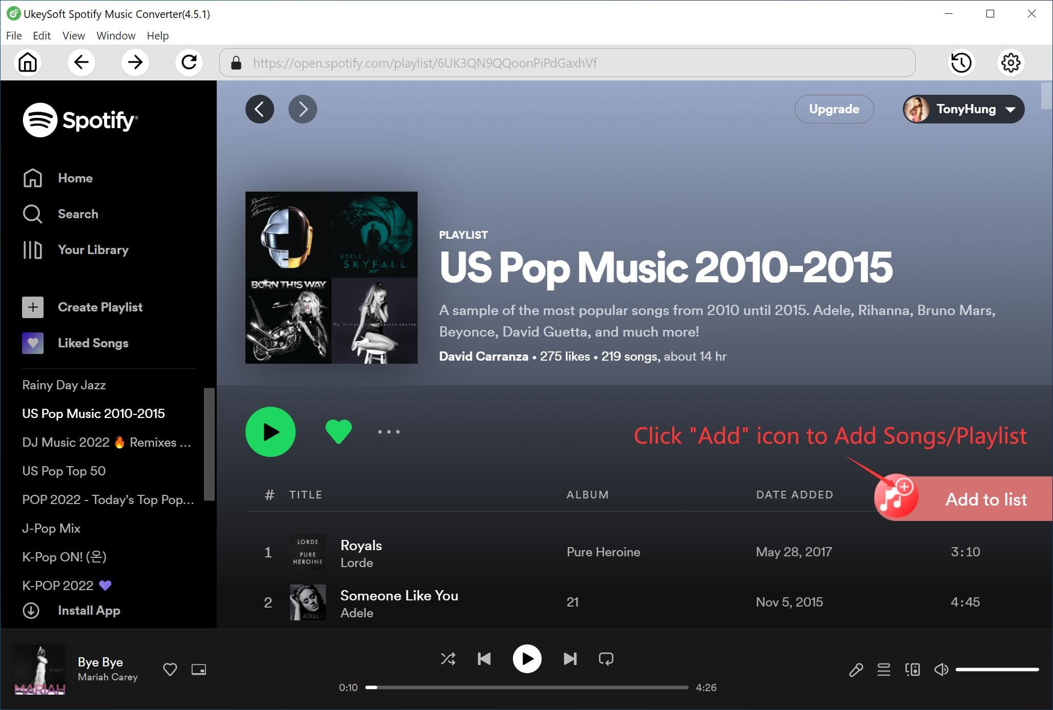 add spotify songs