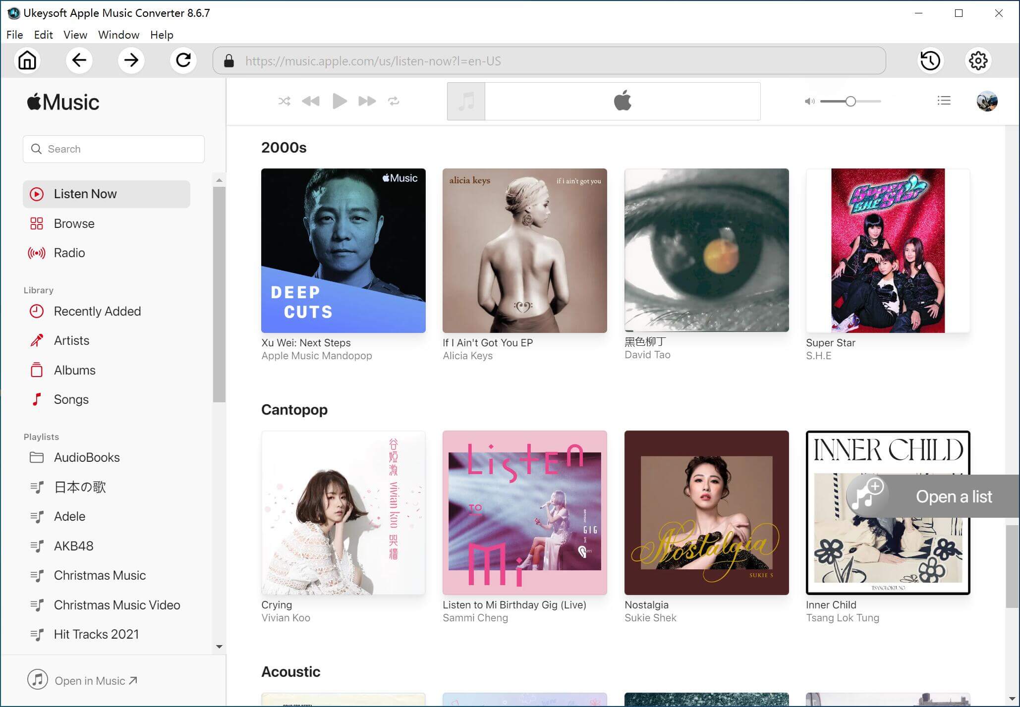 UkeySoft Apple Music Converter interface