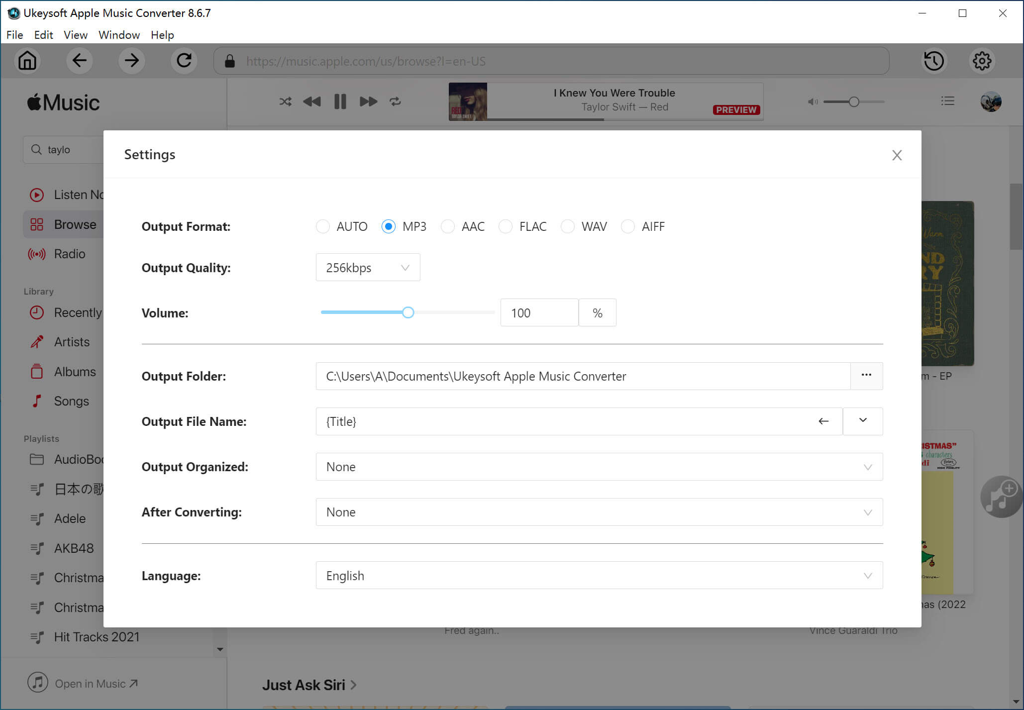 select-output-format