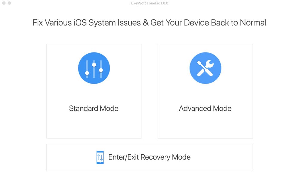 ukeysoft fonefix interface