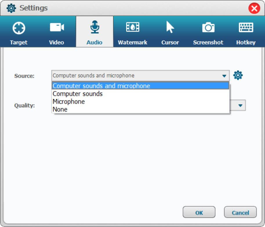 select audio input method