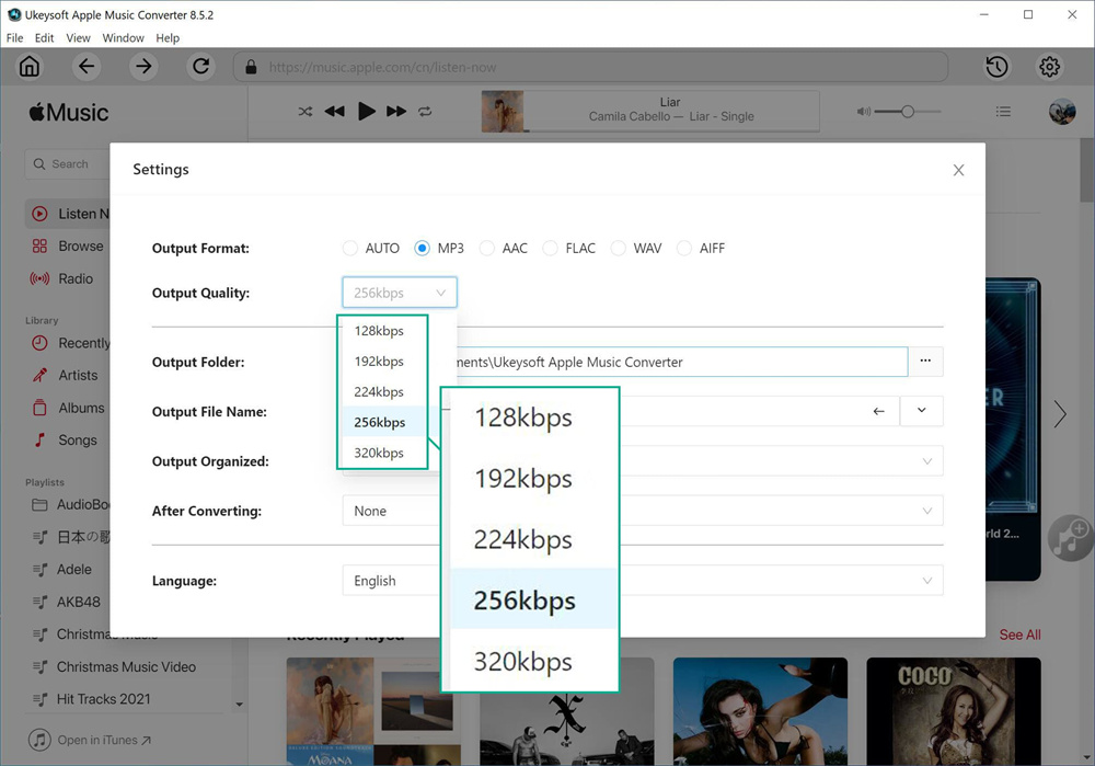 choose output format