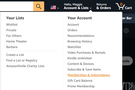 amazon Memberships & Subscriptions