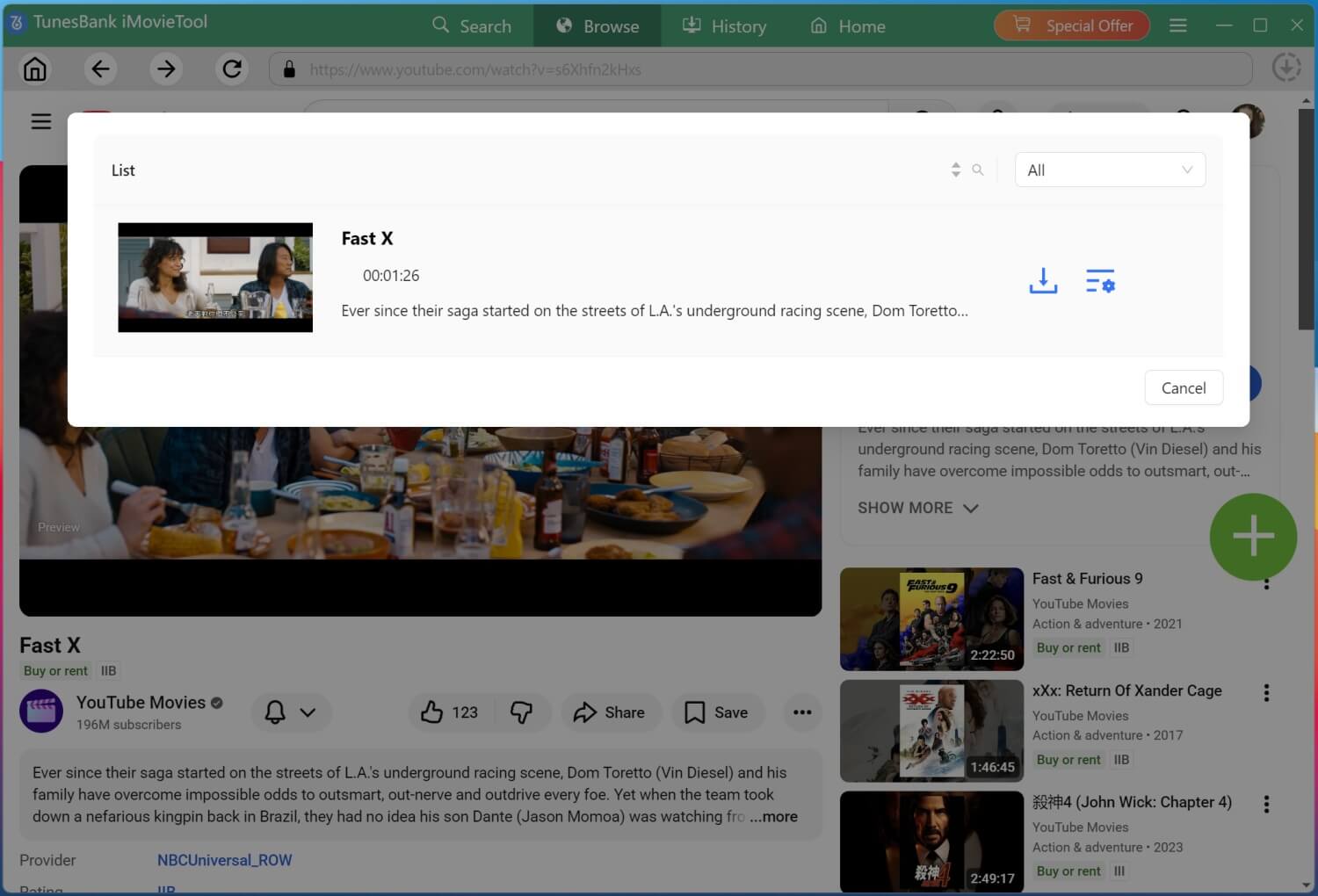 add youtube movie
