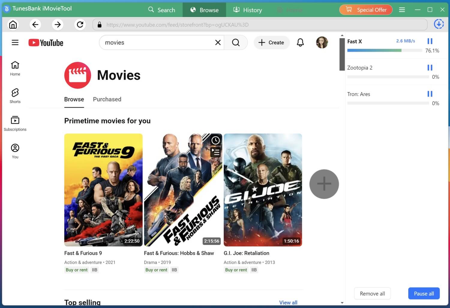 download youtube movies