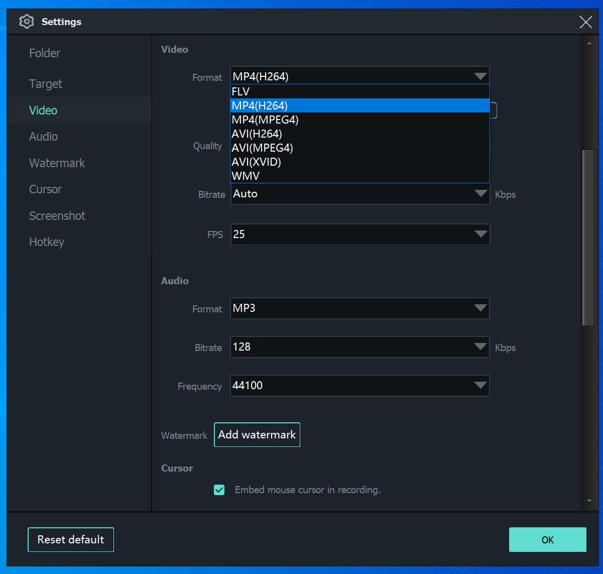 select output format